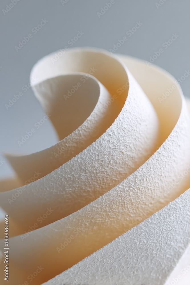 Poster close-up image of abstract minimalistic sculpture with clean lines and curves
