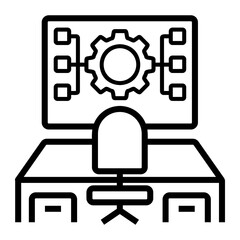 control system Line Icon