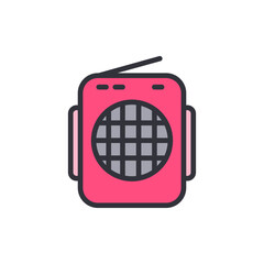 Radio colored icons, minimalist vector illustration ,simple transparent graphic element .Isolated on white background