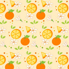 Hand drawn orange fruit pattern design