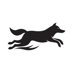 Swimming Dog Silhouette Vector Art