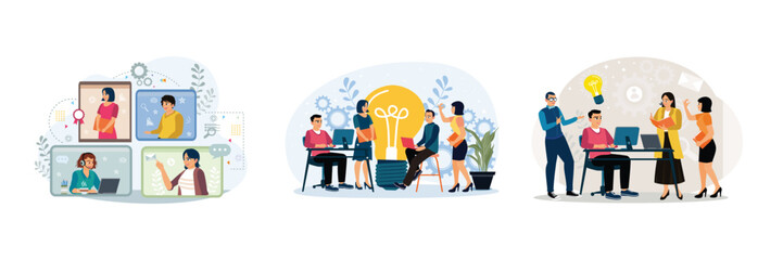 Company employees hold meetings, plan tasks, and share ideas.