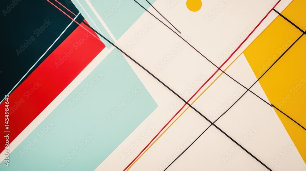Poster abstract geometric design with vibrant colors and intersecting lines