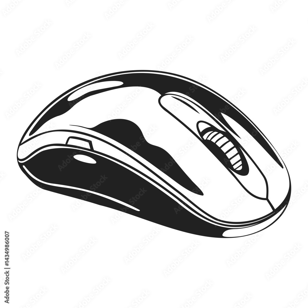 Poster computer mouse icon vector silhouette on a transparent background