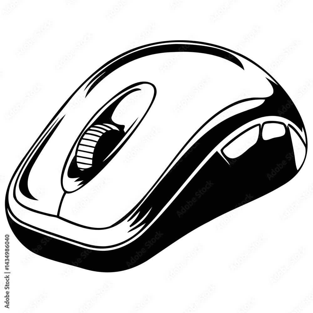 Poster computer mouse icon vector silhouette on a transparent background