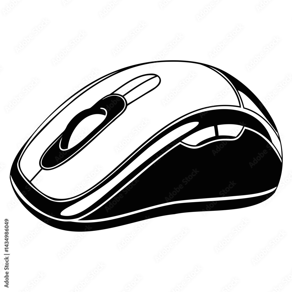 Poster computer mouse icon vector silhouette on a transparent background