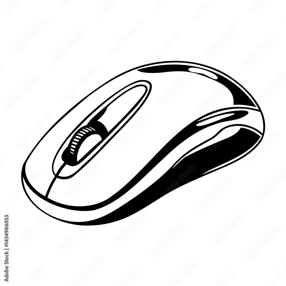 Poster computer mouse icon vector silhouette on a transparent background
