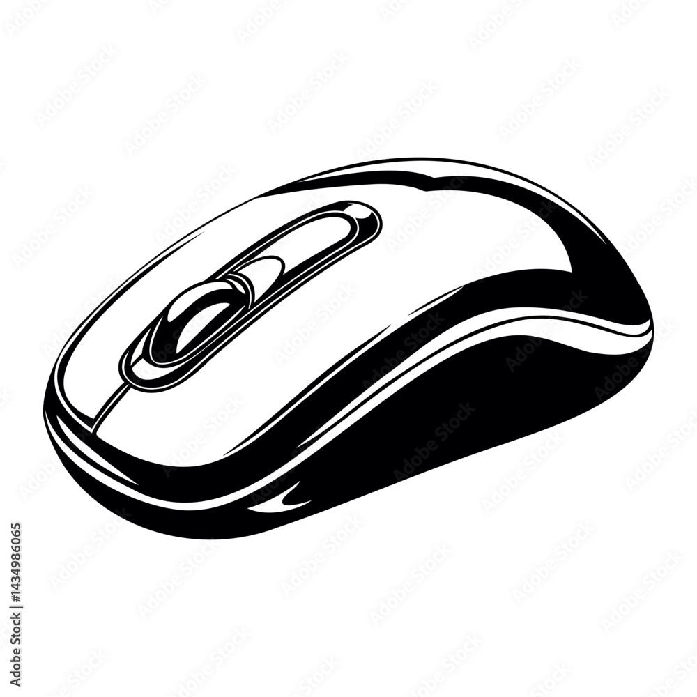 Aufkleber minimalist computer mouse icon vector silhouette on a transparent background