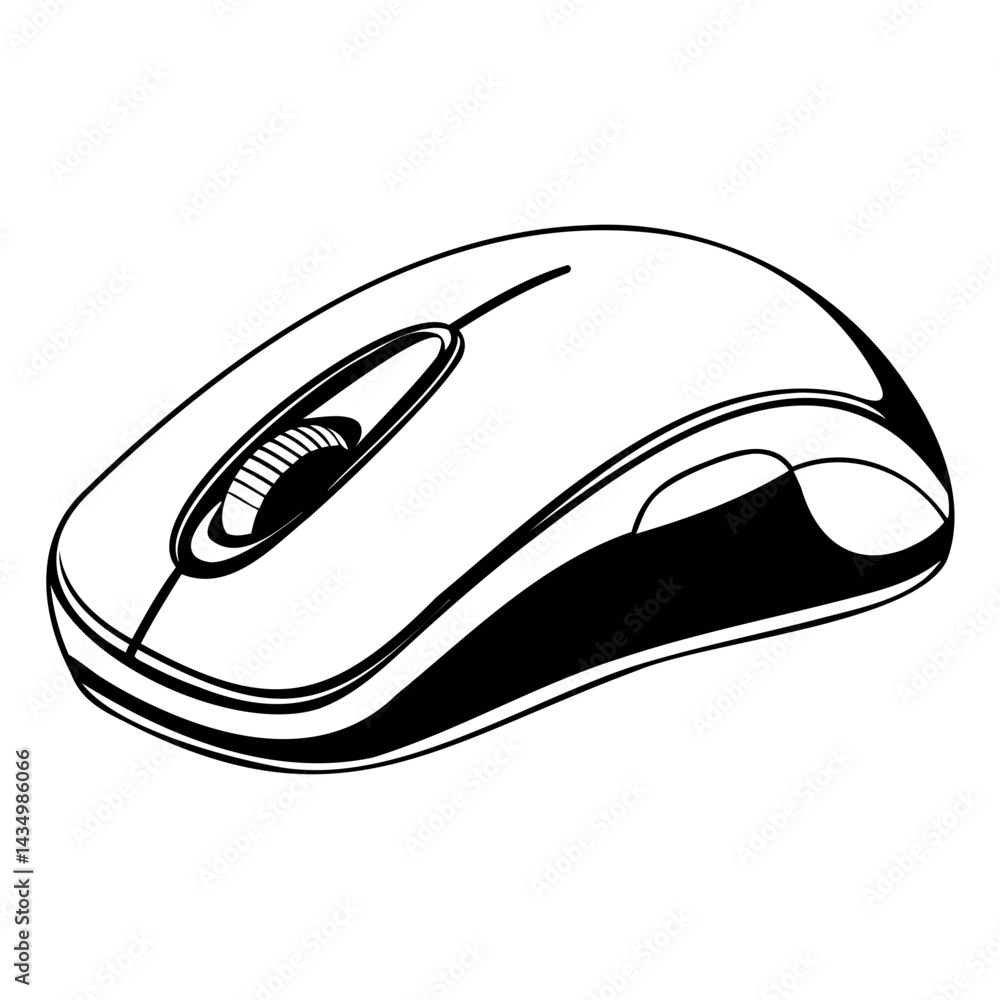 Poster minimalist computer mouse icon vector silhouette on a transparent background