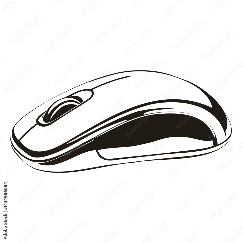 Aufkleber minimalist computer mouse icon vector silhouette on a transparent background