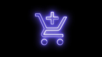 Neon animation of an add to cart icon