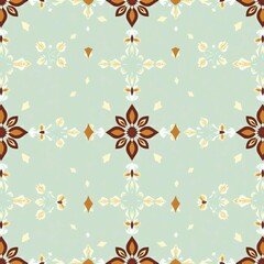Elegant Flower Fabric Patterns Seamless Textile Design with Brown and Beige Hues