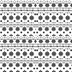 Elegant Black and White Flower Fabric Patterns Seamless Textile Design