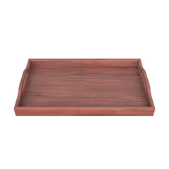 Wooden Serving Tray, 3d illustration isolated on white background
