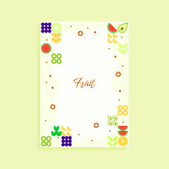 Fruit themed Poster with Fresh, Colorful Fruits and Decorative Elements
