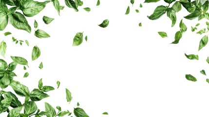 Obraz premium close up of studio shot of fresh basil on white background