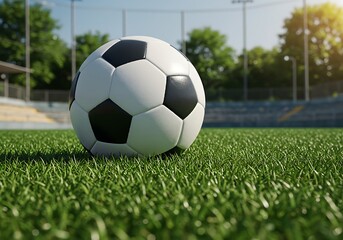 Fototapeta premium Sunlit Pitch, Ready to Roll AI Generated
