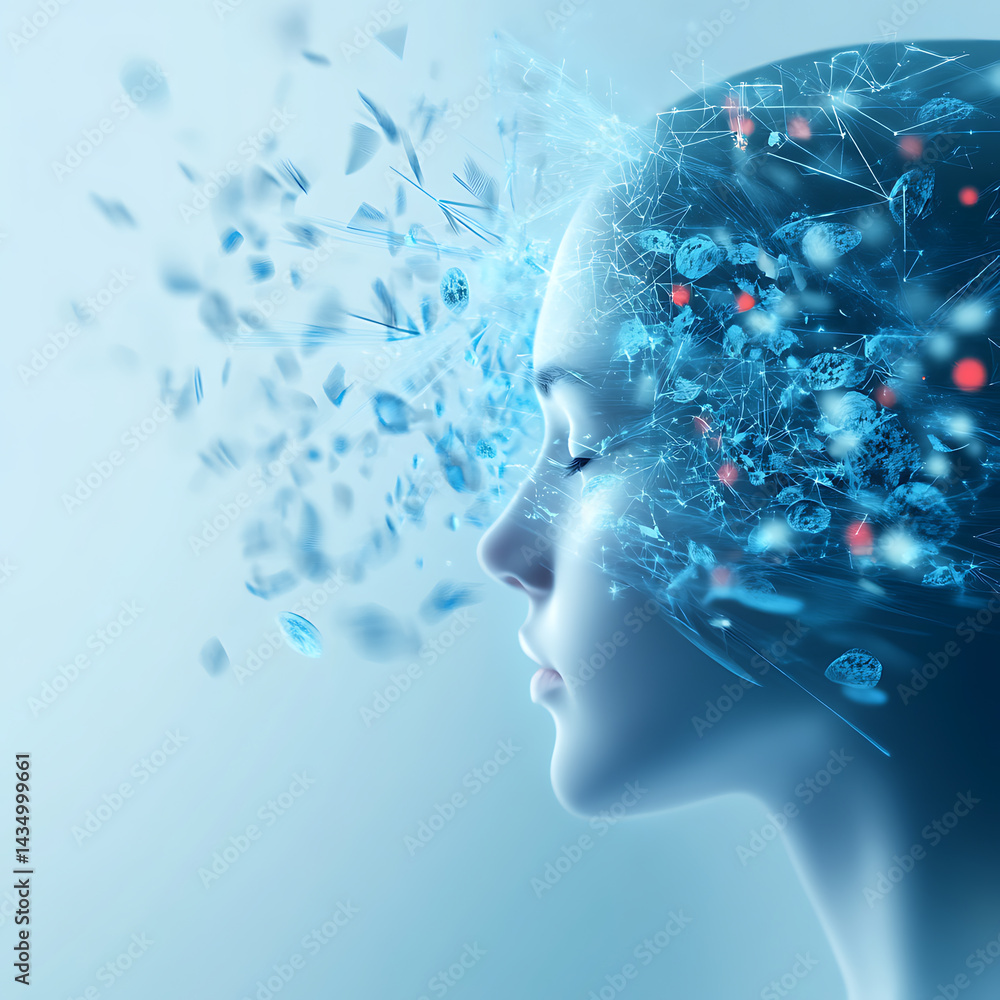 Poster digital transformation concept abstract background visualization technology close-up innovation in m