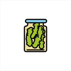 glass jar with green olives