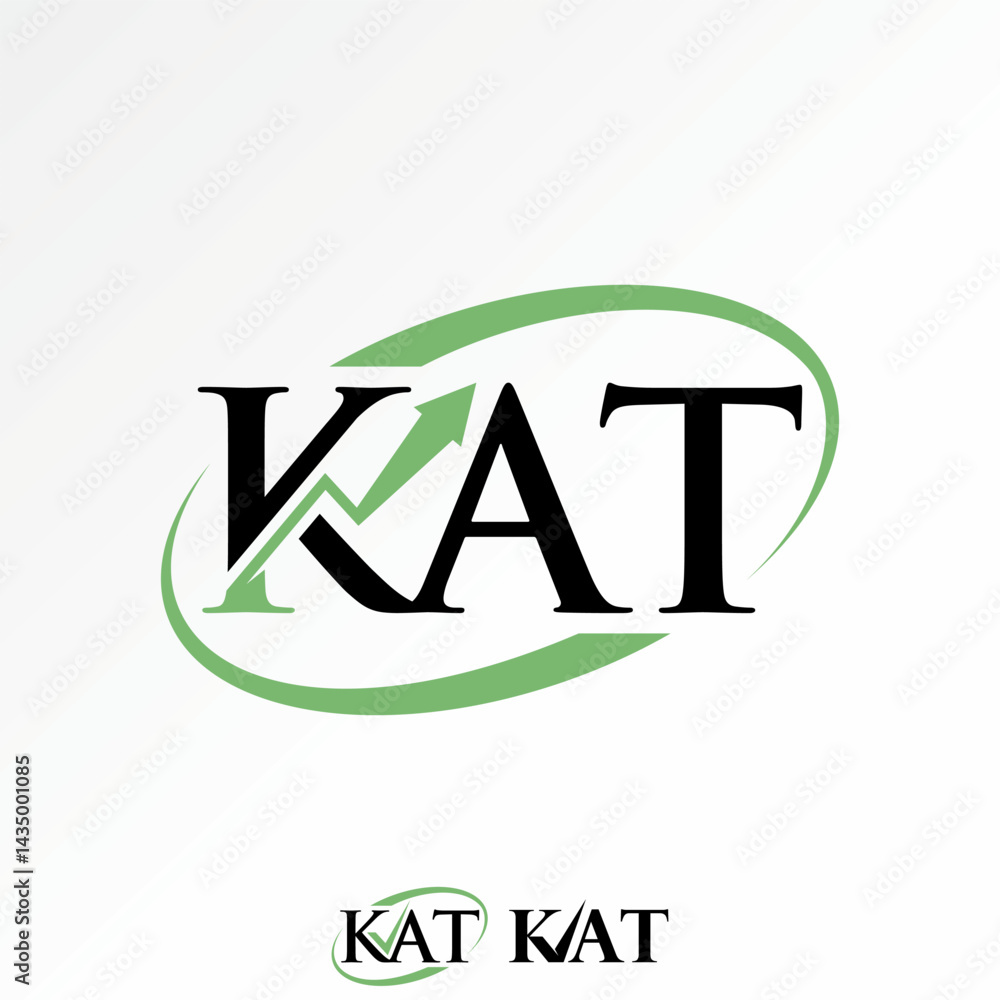 Poster logo design graphic concept creative premium vector stock image top sell initial kat serif font char