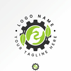 Logo design graphic concept creative premium vector stock image top sell gear machine wrench leaf tech digital engineer system mechanical maintenance
