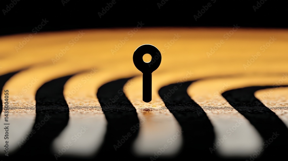 Poster abstract key symbol on winding path choice decision solution direction
