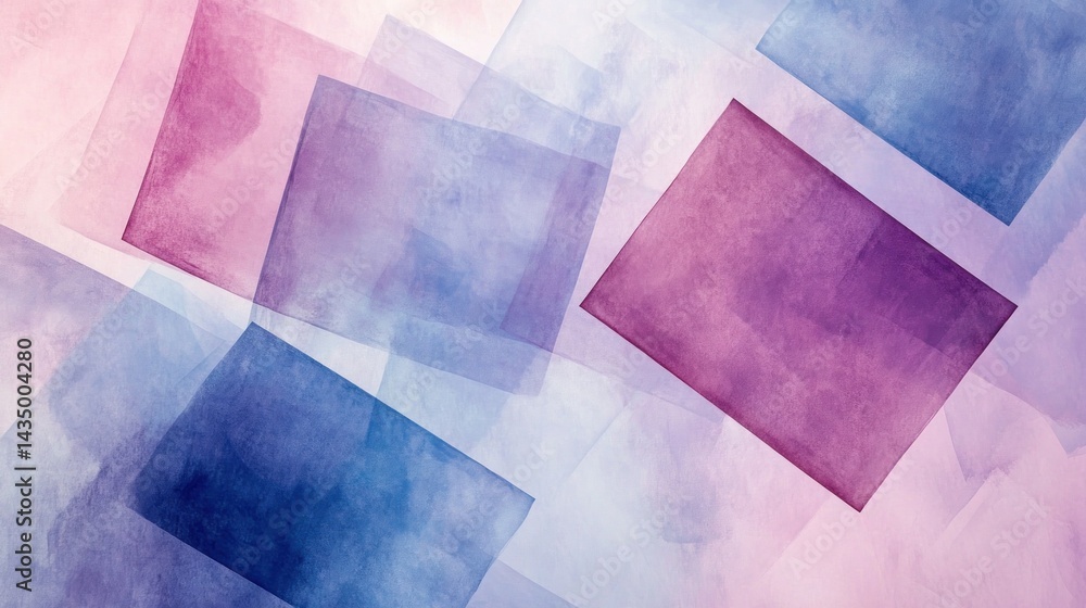 Poster abstract rectangular shapes in soft, overlapping colors