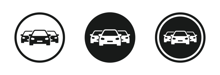 Obraz premium Heavy traffic jam car icon. Car inventory vector icons