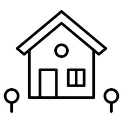 Townhouse Icon Element For Design