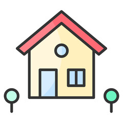 Townhouse Icon Element For Design