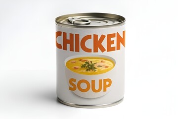 Premium Chicken Soup Can - Bold Label Design on White Background