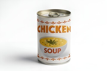 Premium Chicken Soup Can - Bold Label Design on White Background
