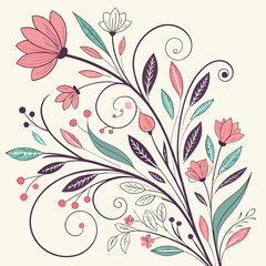 abstract floral background with flowers