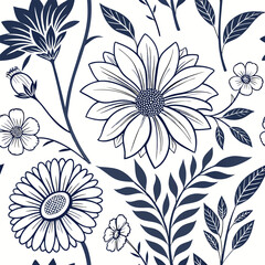 seamless pattern with flowers