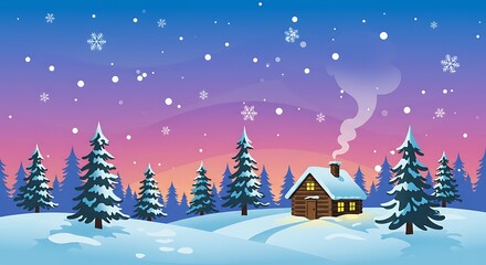 Naklejka premium Winter's Gentle Embrace AI Generated