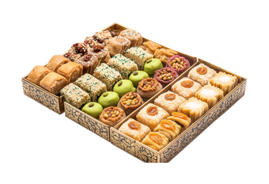 Mithai and Dry Fruit Box for Diwali Gifting - Isolated on White Background