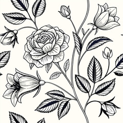 seamless pattern with flowers