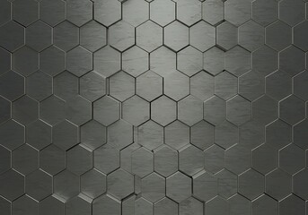 Naklejka premium Hexagon Steel Reflections AI Generated