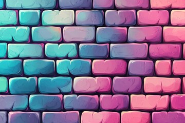 Vibrant colorful brick wall