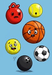 Fototapeta premium Bouncy Ball Buddies AI Generated