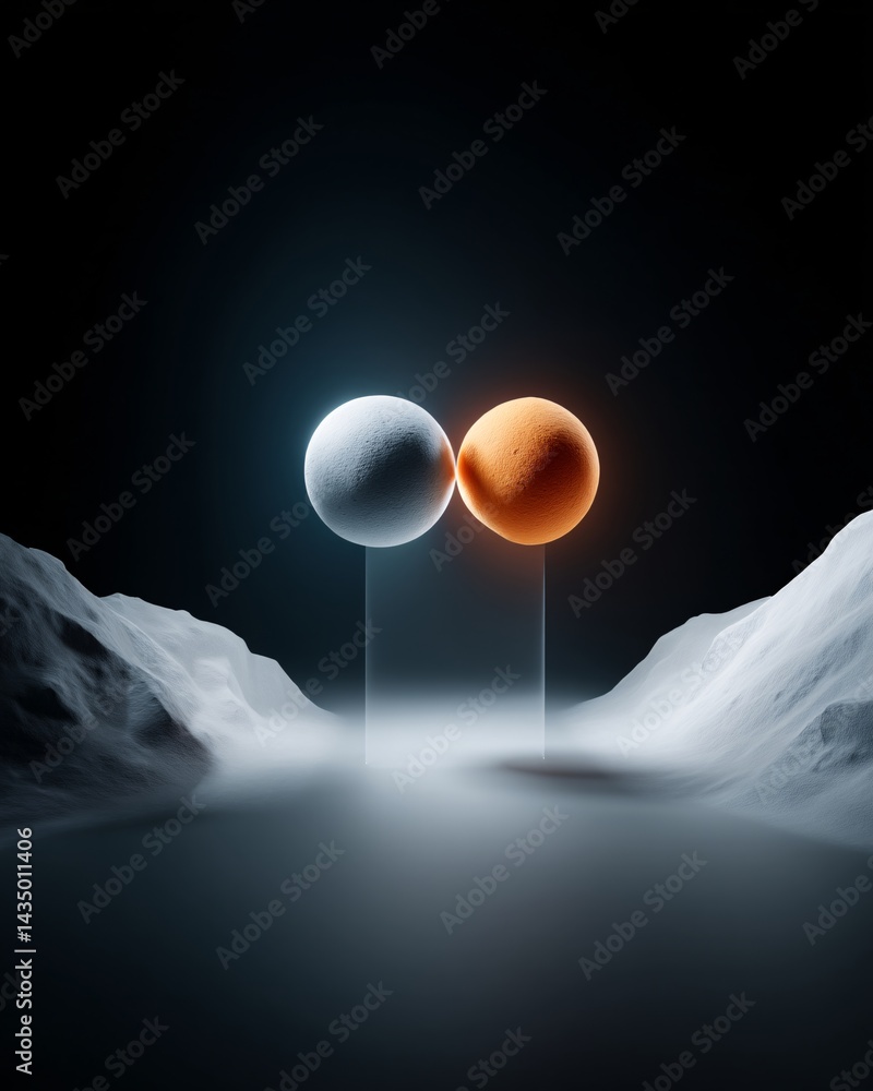 Poster a surreal cosmic landscape where celestial bodies merge with digital fractals, creating a fusion of 