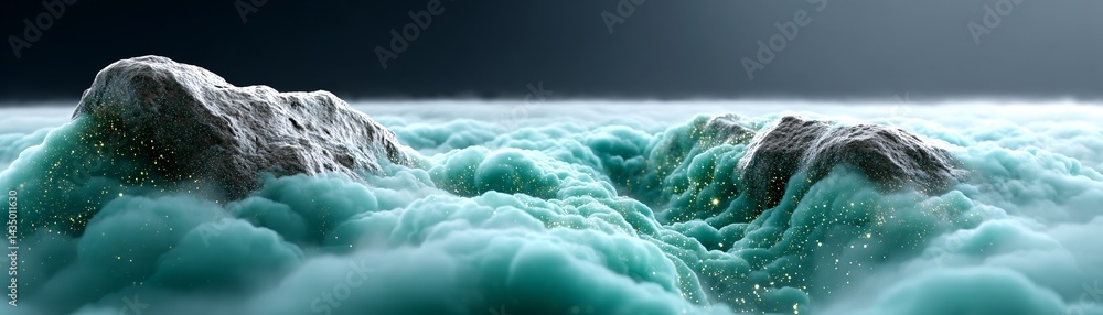 Poster an ethereal celestial vortex swirling with luminous particles, blending the essence of the cosmos wi
