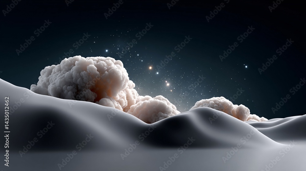 Aufkleber a digitalized star cluster expanding through the cosmic void, where celestial formations transform i