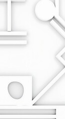 White Geometry: Minimalist Forms AI Generated