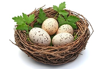 Obraz premium Nest with eggs, a symbol of life, growth, and renewal.