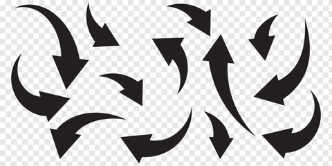 Curved Arrows. Curved arrows set. Arrow symbol collection. Vector arrows illustration. Arrows sign.