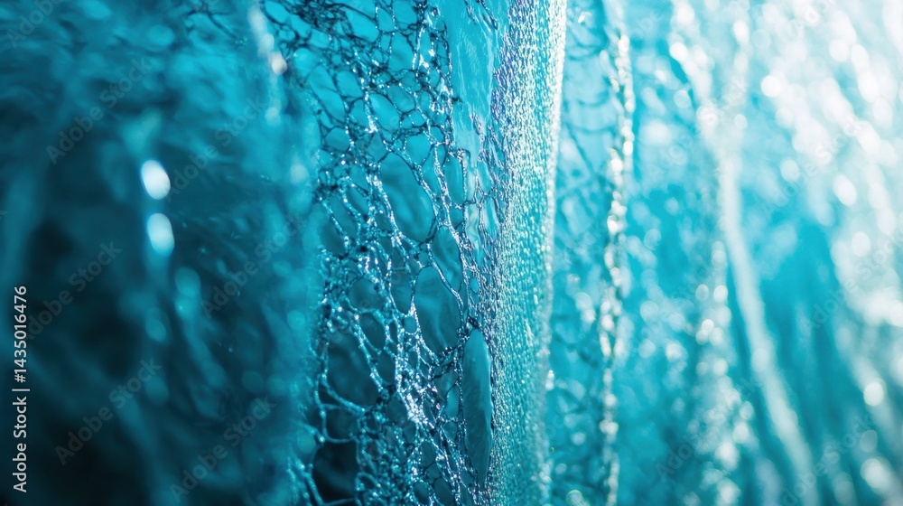 Poster this captivating close-up image showcases bubbles and the shimmering surface of water, creating a se
