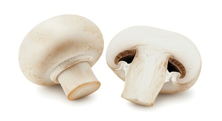 Fototapeta premium A Whisper Of Earth Underneath The Veil Button Of The Forest Hidden Delights Revealed Pure White Earthly Gems AI Generated