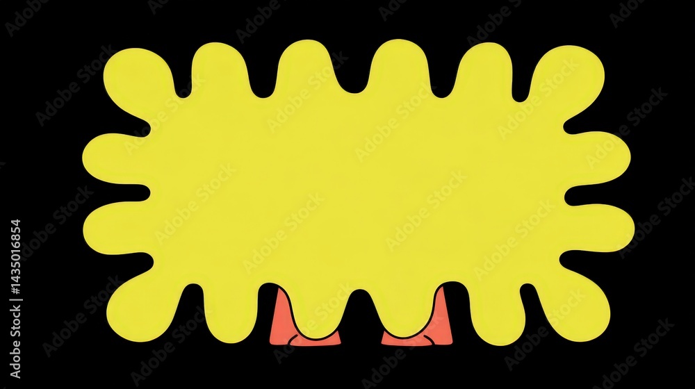 Poster abstract yellow blob frame modern art graphic design element illustration