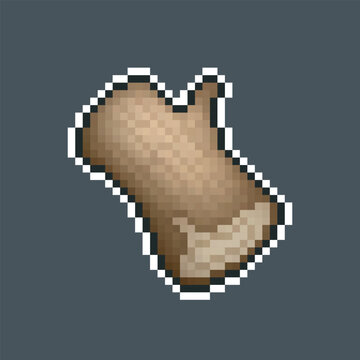 recommend clip art: wooden log material in pixel art style with outline and isolated background